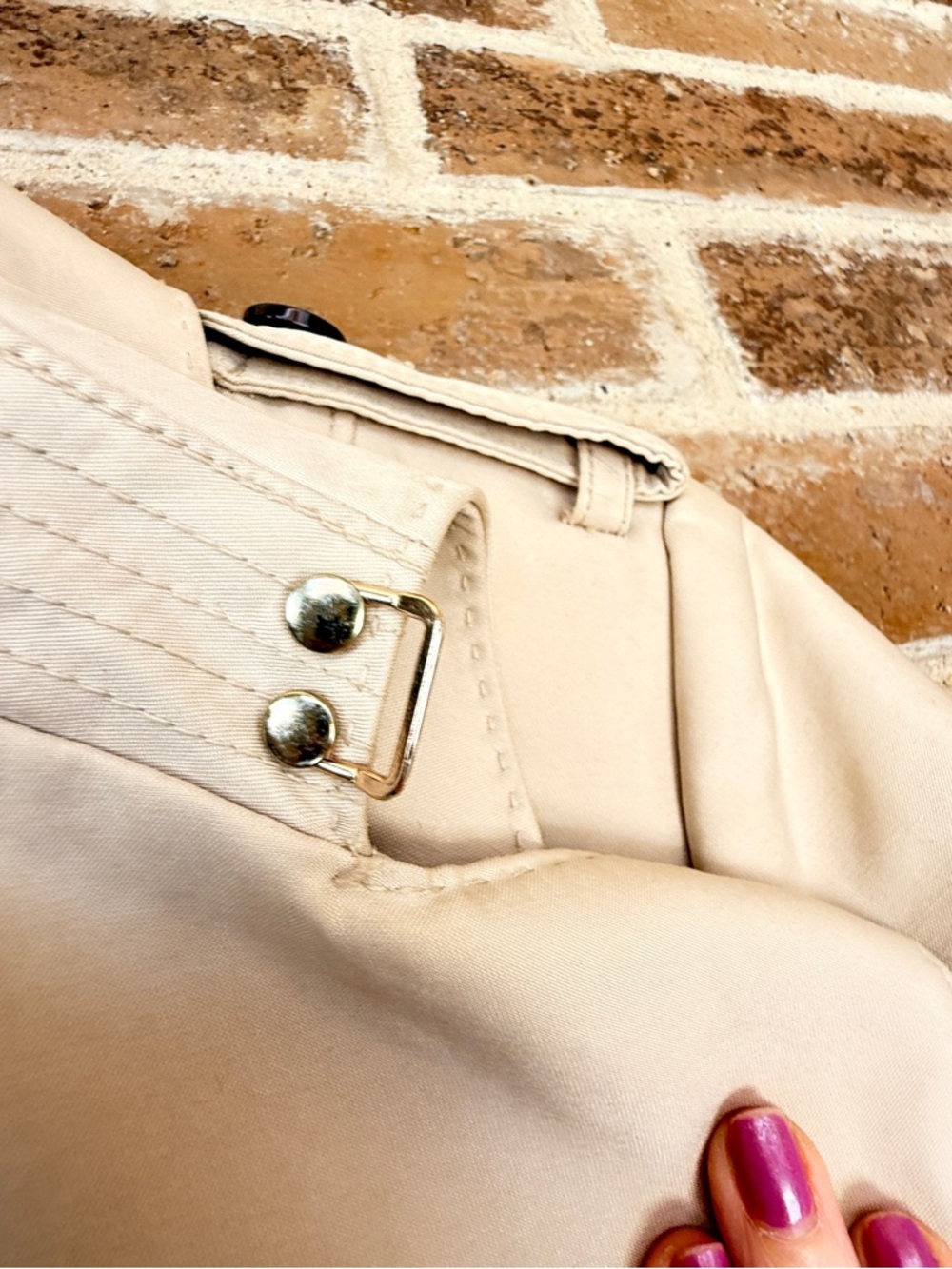 Zara Beige Double-Breasted Trench Coat with Belt - Picture 10 of 15